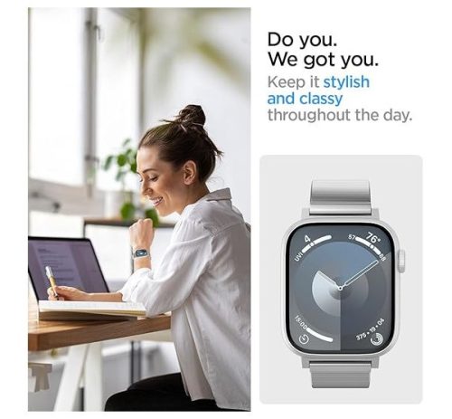 Spigen Sleek Link Apple Watch Ultra 3 / 2 / 1 49mm 10 46mm / 9 / 8 / 7 45mm / SE (2 / 1) / 6 / 5 / 4 44mm / 3 / 2 / 1 42mm szíj, ezüst