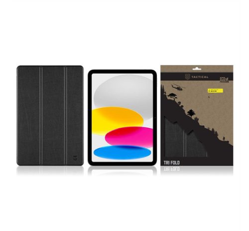 Tactical Book Tri Fold Apple iPad 10.9 2022 / iPad 11 2025 tok, fekete