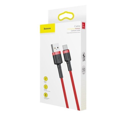 Baseus Cafule USB / USB-C töltő- és adatkábel 2A, 2m, piros
