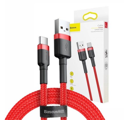 Baseus Cafule USB / USB-C töltő- és adatkábel 2A, 2m, piros