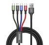 Baseus Fast 4in1 töltő- és adatkábel USB / 2x USB-C / Lightning / MicroUSB 3,5A, 1.2 m, fekete