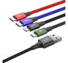 Baseus Fast 4in1 töltő- és adatkábel USB / 2x USB-C / Lightning / MicroUSB 3,5A, 1.2 m, fekete