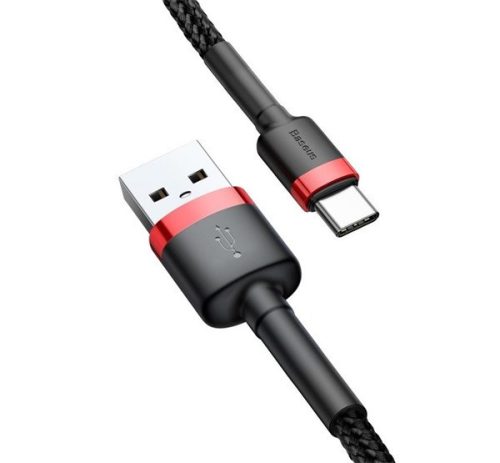 Baseus Cafule USB / USB-C töltő- és adatkábel, 2A, 2m, piros-fekete