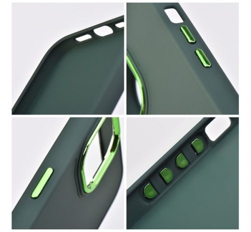 Frame Apple iPhone 16 Pro közepesen ütésálló tok kameravédő kerettel, zöld