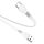 USB töltő- és adatkábel, USB Type-C, 100 cm, 2400 mA, törésgátlóval, lapos, Hoco X40 Noah, fehér
