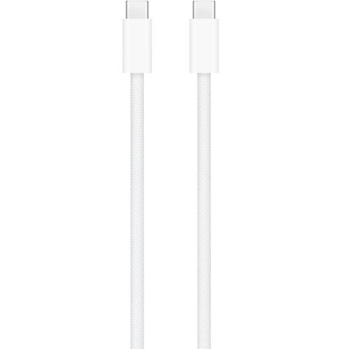 USB Type-C töltő- és adatkábel, USB Type-C, 200 cm, 240W, gyorstöltés, PD, cipőfűző minta, Apple, fehér, gyári