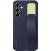Samsung Galaxy A55 5G SM-A556B, Szilikon tok, matt, beépített szíj, sötétkék, gyári