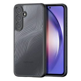   Samsung Galaxy A55 5G SM-A556B, Műanyag hátlap védőtok + szilikon keret, hullám minta, Dux Ducis Aimo, áttetsző/fekete