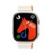Apple Watch 4-6, SE, SE (2022), SE (2025) (42 / 44 mm) / Watch 7-9 (45 mm) / Watch 10-11 (46 mm) / Watch Ultra 1-3 (49 mm), szilikon pótszíj, mágneses zár, kétszínű, 3D minta, Hoco AS10-112, fehér/narancssárga