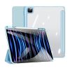 Apple iPad Pro 13 (2024 / 2025), mappa tok, Smart Case, légpárnás sarok, közepesen ütésálló, érintőceruza tartó, átlátszó hátlap, Dux Ducis Toby, kék