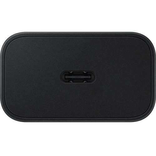 Hálózati töltő adapter, 25W, USB Type-C aljzat, USB Type-C - USB Type-C kábellel, PD, PDO / PPS, GaN, gyorstöltés, Samsung, fekete, gyári