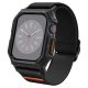 Apple Watch 10-11 (42 mm), textíl pótszíj, szilikon keret, közepesen ütésálló, Spigen Lite Fite Pro, fekete