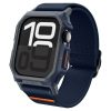 Apple Watch 10-11 (46 mm), textíl pótszíj, szilikon keret, közepesen ütésálló, Spigen Lite Fite Pro, sötétkék