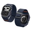Apple Watch 10-11 (46 mm), textíl pótszíj, szilikon keret, közepesen ütésálló, Spigen Lite Fite Pro, sötétkék