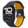 Apple Watch 4-6, SE, SE (2022), SE (2025) (38 / 40 mm) / Watch 7-9 (41 mm) / Watch 10-11 (42 mm), szilikon pótszíj, állítható, Spigen Nano Pop, sötétkék/sárga