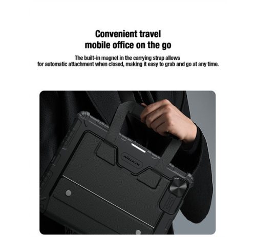 Nillkin Bumper Go iPad Pro 12.9 2020/2021/2022/ Air 13 2024 billentyűzetes hordozható tok háttérvilágítással, fekete