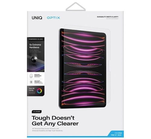 Uniq Optix Clear iPad Pro 13" (2024 / 2025) Tempered kijelzővédő fólia felhelyező kerettel