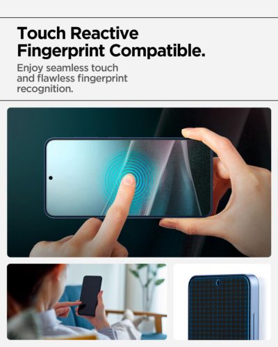 Spigen EliteShield EZ Fit HD Samsung Galaxy S25+ kijelzővédő fólia felhelyező kerettel (1db)