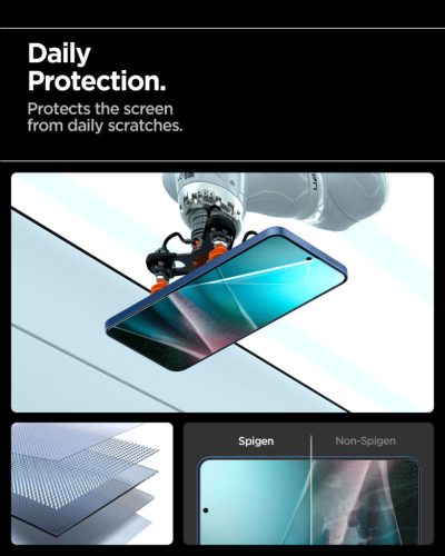 Spigen EliteShield EZ Fit HD Samsung Galaxy S25+ kijelzővédő fólia felhelyező kerettel (1db)