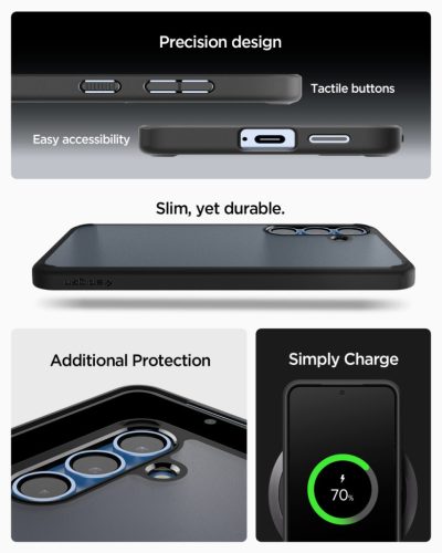 Spigen Ultra Hybrid Samsung Galaxy S25+ tok, Frost Black, fekete