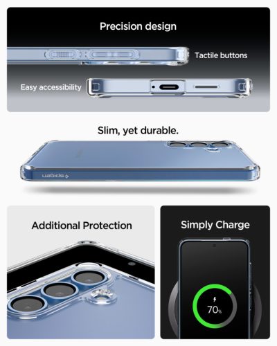 Spigen Ultra Hybrid Samsung Galaxy S25+ tok, Crystal Clear, átlátszó