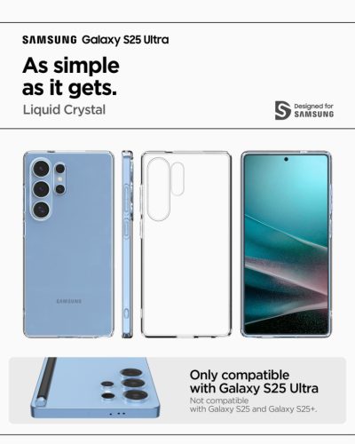 Spigen Ultra Hybrid Samsung Galaxy S25+ tok, Crystal Clear, átlátszó