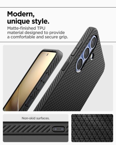 Spigen Liquid Air Samsung Galaxy S25+ tok, Matte Black, fekete