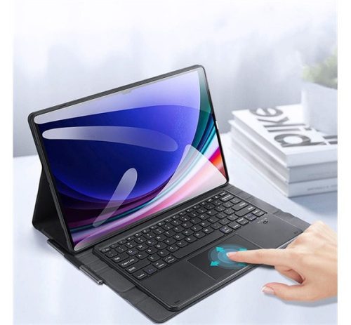 Dux Ducis DK Samsung Tab S10 Ultra/S9 Ultra/S8 Ultra kihajtható tok vezeték nélküli billentyűzettel, fekete