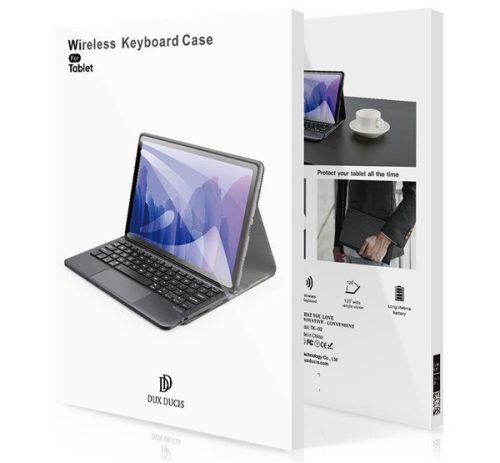 Dux Ducis DK Samsung Tab S10 Ultra/S9 Ultra/S8 Ultra kihajtható tok vezeték nélküli billentyűzettel, fekete