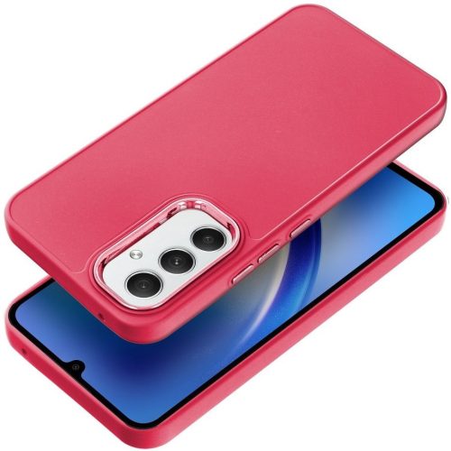 Frame Samsung Galaxy S25 közepesen ütésálló tok kameravédő kerettel, magenta