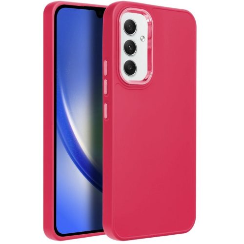 Frame Samsung Galaxy S25 közepesen ütésálló tok kameravédő kerettel, magenta
