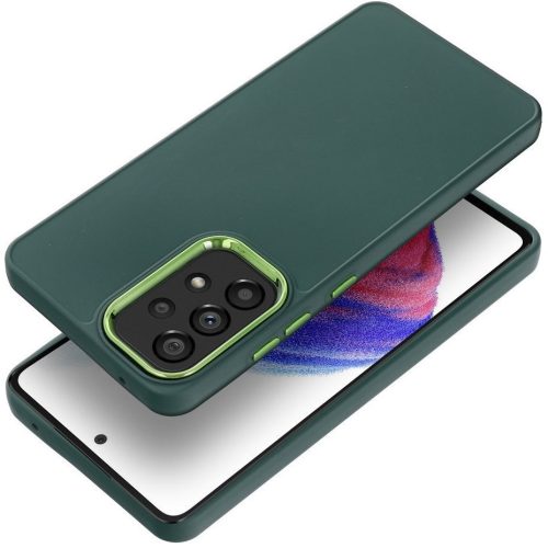 Frame Samsung Galaxy S25 közepesen ütésálló tok kameravédő kerettel, zöld