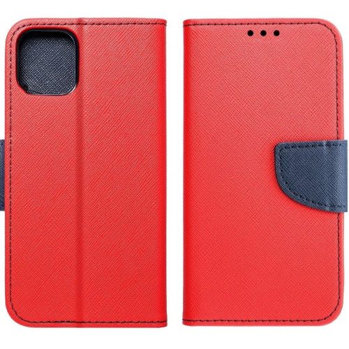 Fancy Motorola G55 5G mágneses flip tok, piros-kék