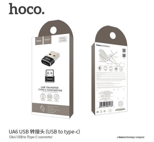 Hoco UA6 OTG adapter USB-A - USB-C, fekete