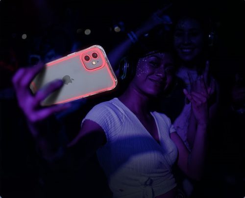Apple iPhone 11 foszforeszkáló / sötétben világító szilikon tok, sárga