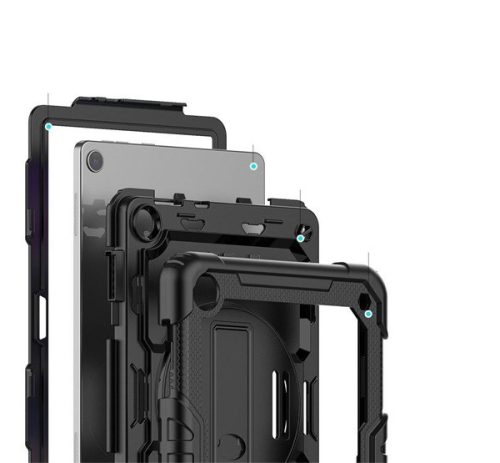 Tech-Protect Solid360 Samsung Galaxy A9+ tablet tok kitámasztóval, fekete