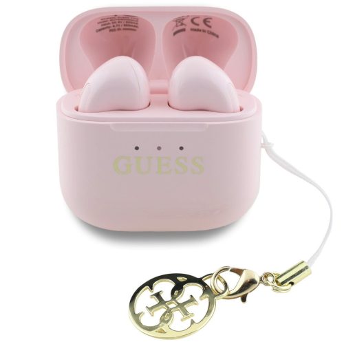 Guess Classic Logo Charm TWS vezeték nélküli fülhallgató, rózsaszín