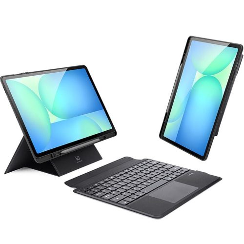 Dux Ducis DK Samsung Tab S10 FE+ kihajtható tok vezeték nélküli billentyűzettel, fekete