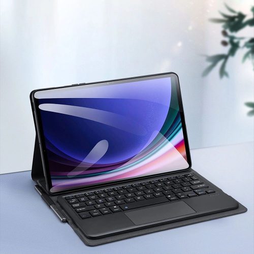 Dux Ducis TK Samsung Tab S10 FE+ kihajtható tok vezeték nélküli billentyűzettel, fekete