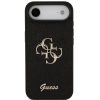 Guess PU Fixed Glitter 4G Metal Logo Apple iPhone Air (2025) hátlap tok, fekete