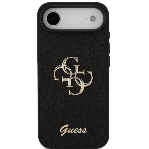 Guess PU Fixed Glitter 4G Metal Logo Apple iPhone Air (2025) hátlap tok, fekete