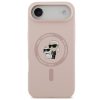 Karl Lagerfeld Liquid Silicone Karl and Choupette MagSafe iPhone Air (2025) hátlap tok, rózsaszín