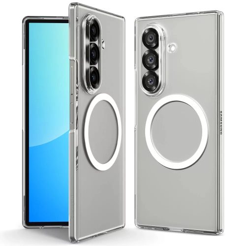 Spigen Airskin Mag Samsung Galaxy Z Fold 7 tok, MagSafe, Crystal Clear, átlátszó-fehér