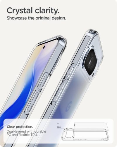 Spigen Ultra Hybrid Pixel 10 / Pixel 10 Pro tok, Crystal Clear, átlátszó