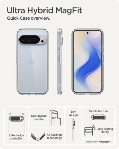 Spigen Ultra Hybrid Pixel 10 / Pixel 10 Pro tok, Crystal Clear, átlátszó