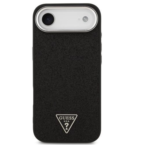 Guess Glitter Triangle Logo Apple iPhone Air (2025) MagSafe hátlap tok, fekete-ezüst