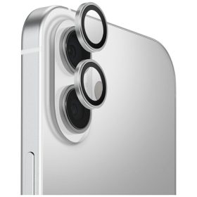   Uniq Optix Apple iPhone 16 / 16 Plus tempered kameralencse-védő üvegfólia felhelyező kerettel, ezüst