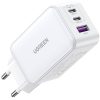 Ugreen Nexode CD244 2xUSB-C-USB-A hálózati töltő, GaN, 65W, fehér