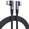 Ugreen US335 USB-C-USB-C töltő- és adatkábel, fonott, 5A, 100W, 2m, fekete