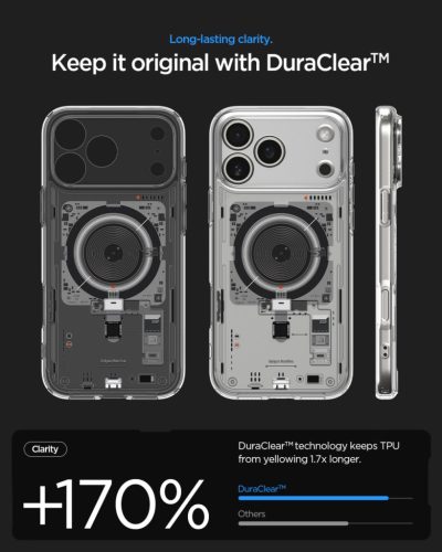 Spigen Ultra Hybrid MagFit Apple iPhone 17 Pro tok, MagSafe, Neo One, átlátszó
